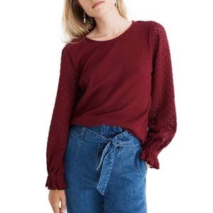 Crochet Sleeved Maroon Top